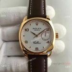Swiss Rolex Cellini Danaos Gold Case White Dial Replica Watch